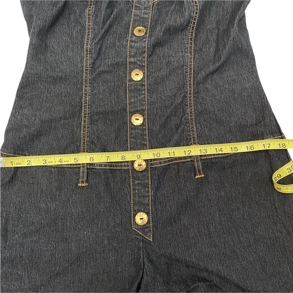 Bisou Bisou Dark Wash Denim Romper Halter Neck Sz 14 Junior - Picture 7 of 9